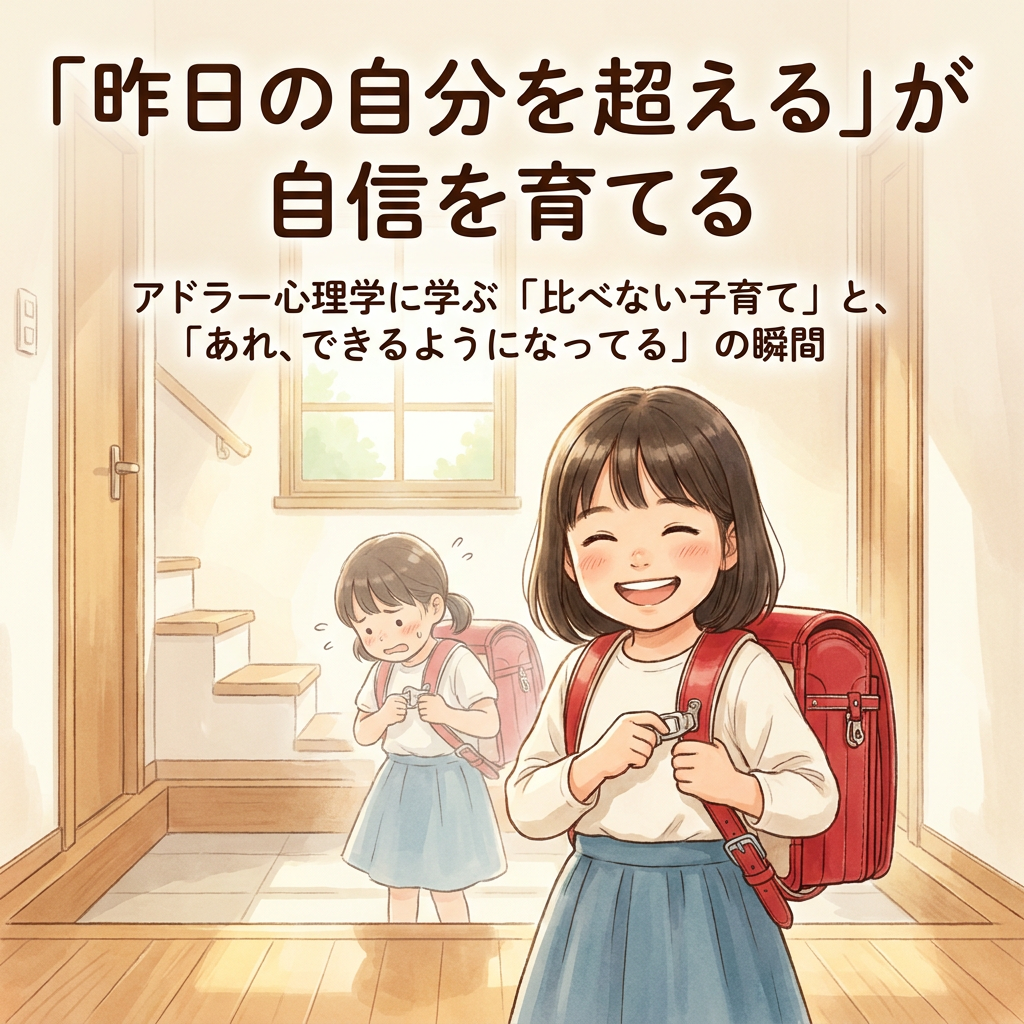 「あれ、できるようになってる」という瞬間 次女（小2）が、ランドセルの鍵を自分で開けられるようになっていました。 「あれ、できるようになったの？」と聞いたら、 「うん、練習したんだよ」と当たり前のように言った。 いつの間に。 少し前まで毎回「開けてー！」と呼んでいたのに、 いつの間にか一人でできるようになっていた。